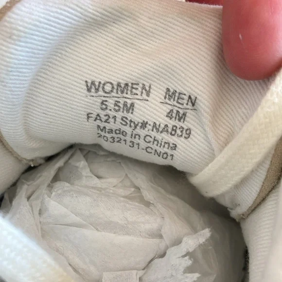 Madewell Sneakers Leather Calf Hair Mid Top Beige Brown Lace Up Size 5.5 - Picture 3 of 7